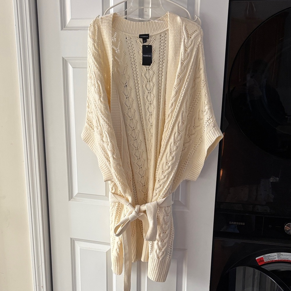Torrid Ivory Knit Cardigan